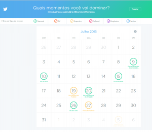 Calendario para profissionais social media